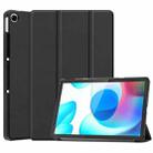 For OPPO Realme Pad 10.4 Custer Solid Color Horizontal Flip Tablet Leather Case with 3-Fold Holder(Black) - 1