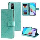 For Xiaomi Redmi Note 11 Totem Flower Embossed Horizontal Flip Phone Leather Case with Holder & Card Slots & Wallet(Green) - 1