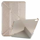 For iPad mini 6 Silk Texture Horizontal Deformation Flip Tablet Leather Case with Holder(Gold) - 1