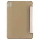 For iPad mini 6 Silk Texture Horizontal Deformation Flip Tablet Leather Case with Holder(Gold) - 3