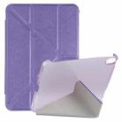 For iPad mini 6 Silk Texture Horizontal Deformation Flip Tablet Leather Case with Holder(Purple) - 1