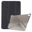 For iPad mini 6 Silk Texture Horizontal Deformation Flip Tablet Leather Case with Holder(Black) - 1