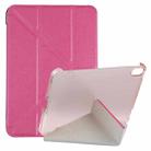 For iPad mini 6 Silk Texture Horizontal Deformation Flip Tablet Leather Case with Holder(Rose Red) - 1