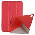 For iPad mini 6 Silk Texture Horizontal Deformation Flip Tablet Leather Case with Holder(Red) - 1