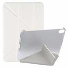 For iPad mini 6 Silk Texture Horizontal Deformation Flip Tablet Leather Case with Holder(White) - 1