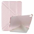 For iPad mini 6 Silk Texture Horizontal Deformation Flip Tablet Leather Case with Holder(Rose Gold) - 1