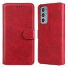 For Motorola Moto Edge 20 Classic Calf Texture Horizontal Flip Phone Leather Case(Red) - 1