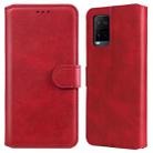 For vivo Y21 / Y33S Classic Calf Texture Horizontal Flip Phone Leather Case(Red) - 1