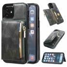For iPhone 12 mini Zipper Wallet Bag PU Back Cover Shockrpoof Phone Case with Holder & Card Slots & Wallet (Green) - 1