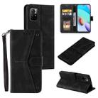 For Xiaomi Redmi Note 11 Pro Stitching Calf Texture Horizontal Flip Phone Leather Case with Holder & Card Slots & Wallet(Black) - 1