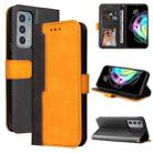 For Motorola Edge 20 Stitching-Color Horizontal Flip Leather Phone Case with Holder & Card Slots & Photo Frame(Orange) - 1