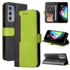 For Motorola Edge 20 Stitching-Color Horizontal Flip Leather Phone Case with Holder & Card Slots & Photo Frame(Green) - 1