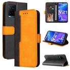 For vivo Y21 / Y21s / Y33s Stitching-Color Horizontal Flip Leather Phone Case with Holder & Card Slots & Photo Frame(Orange) - 1
