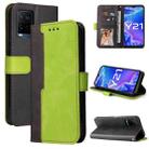 For vivo Y21 / Y21s / Y33s Stitching-Color Horizontal Flip Leather Phone Case with Holder & Card Slots & Photo Frame(Green) - 1