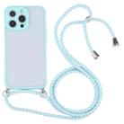 Candy Transparent Phone Case with Lanyard For iPhone 13 Pro(Blue) - 1