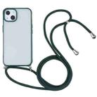 Candy Transparent Phone Case with Lanyard For iPhone 13 mini(Dark Green) - 1