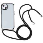 Candy Transparent Phone Case with Lanyard For iPhone 13 mini(Black) - 1