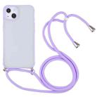 Candy Transparent Phone Case with Lanyard For iPhone 13 mini(Purple) - 1