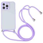 Candy Transparent Phone Case with Lanyard For iPhone 12 Pro(Purple) - 1