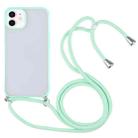 Candy Transparent Phone Case with Lanyard For iPhone 12 mini(Mint Green) - 1