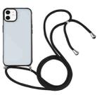 Candy Transparent Phone Case with Lanyard For iPhone 11(Black) - 1