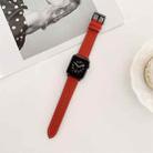 Oil Edge Bright Surface Leather Watch Band For Apple Watch Ultra 49mm / Series 8&7 45mm / SE 2&6&SE&5&4 44mm / 3&2&1 42mm(Red) - 1