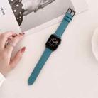 Oil Edge Bright Surface Leather Watch Band For Apple Watch Ultra 49mm / Series 8&7 45mm / SE 2&6&SE&5&4 44mm / 3&2&1 42mm(Blue) - 1