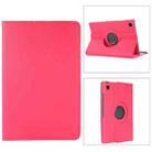 For Samsung Galaxy Tab A8 360 Degree Rotation Litchi Texture Tablet Leather Case with Holder & Sleep / Wake-up Function(Rose Red) - 1