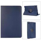 For Samsung Galaxy Tab A8 360 Degree Rotation Litchi Texture Tablet Leather Case with Holder & Sleep / Wake-up Function(Dark Blue) - 1