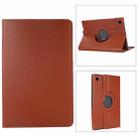 For Samsung Galaxy Tab A8 360 Degree Rotation Litchi Texture Tablet Leather Case with Holder & Sleep / Wake-up Function(Brown) - 1