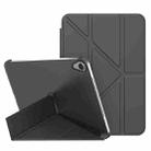 For iPad mini 6 Double-sided Matte Translucent PC Deformation Tablet Leather Case with Holder & Sleep / Wake-up Function(Black) - 1