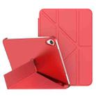 For iPad mini 6 Double-sided Matte Translucent PC Deformation Tablet Leather Case with Holder & Sleep / Wake-up Function(Red) - 1