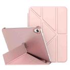For iPad mini 6 Double-sided Matte Translucent PC Deformation Tablet Leather Case with Holder & Sleep / Wake-up Function(Rose Gold) - 1