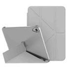 For iPad mini 6 Double-sided Matte Translucent PC Deformation Tablet Leather Case with Holder & Sleep / Wake-up Function(Grey) - 1