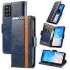 For Doogee N40 Pro CaseNeo Splicing Dual Magnetic Buckle Leather Case with Holder & Card Slots & Wallet(Blue) - 1