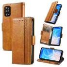 For Doogee N40 Pro CaseNeo Splicing Dual Magnetic Buckle Leather Case with Holder & Card Slots & Wallet(Khaki) - 1