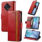 For Infinix Zero 8 CaseNeo Splicing Dual Magnetic Buckle Leather Case with Holder & Card Slots & Wallet(Red) - 1