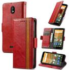 For Vodafone Smart E11 CaseNeo Splicing Dual Magnetic Buckle Leather Case with Holder & Card Slots & Wallet(Red) - 1