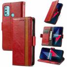 For Wiko Power U30 CaseNeo Splicing Dual Magnetic Buckle Leather Case with Holder & Card Slots & Wallet(Red) - 1