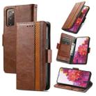 For Samsung Galaxy S20 FE CaseNeo Splicing Dual Magnetic Buckle Leather Case with Holder & Card Slots & Wallet(Brown) - 1