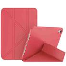 For iPad mini 6 Double-sided Matte Deformation TPU Tablet Leather Case with Holder & Sleep / Wake-up Function(Red) - 1