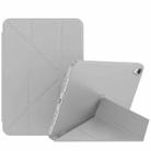 For iPad mini 6 Double-sided Matte Deformation TPU Tablet Leather Case with Holder & Sleep / Wake-up Function(Grey) - 1