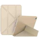 For iPad mini 6 Double-sided Matte Deformation TPU Tablet Leather Case with Holder & Sleep / Wake-up Function(Gold) - 1