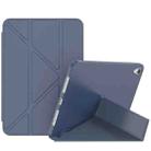 For iPad mini 6 Double-sided Matte Deformation TPU Tablet Leather Case with Holder & Sleep / Wake-up Function(Dark Blue) - 1