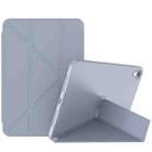 For iPad mini 6 Double-sided Matte Deformation TPU Tablet Leather Case with Holder & Sleep / Wake-up Function(Lavender Grey) - 1