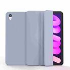 For iPad mini 6 Double-sided Matte TPU Tablet Leather Case with 3-folding Holder & Sleep / Wake-up Function(Lavender Grey) - 1