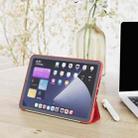For iPad mini 6 Double-sided Matte TPU Tablet Leather Case with 3-folding Holder & Sleep / Wake-up Function(Red) - 2