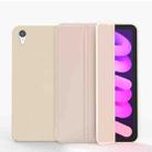For iPad mini 6 Double-sided Matte TPU Tablet Leather Case with 3-folding Holder & Sleep / Wake-up Function(Gold) - 1
