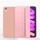 For iPad mini 6 Double-sided Matte TPU Tablet Leather Case with 3-folding Holder & Sleep / Wake-up Function(Rose Gold) - 1