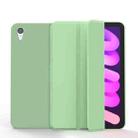 For iPad mini 6 Double-sided Matte TPU Tablet Leather Case with 3-folding Holder & Sleep / Wake-up Function(Matcha Green) - 1